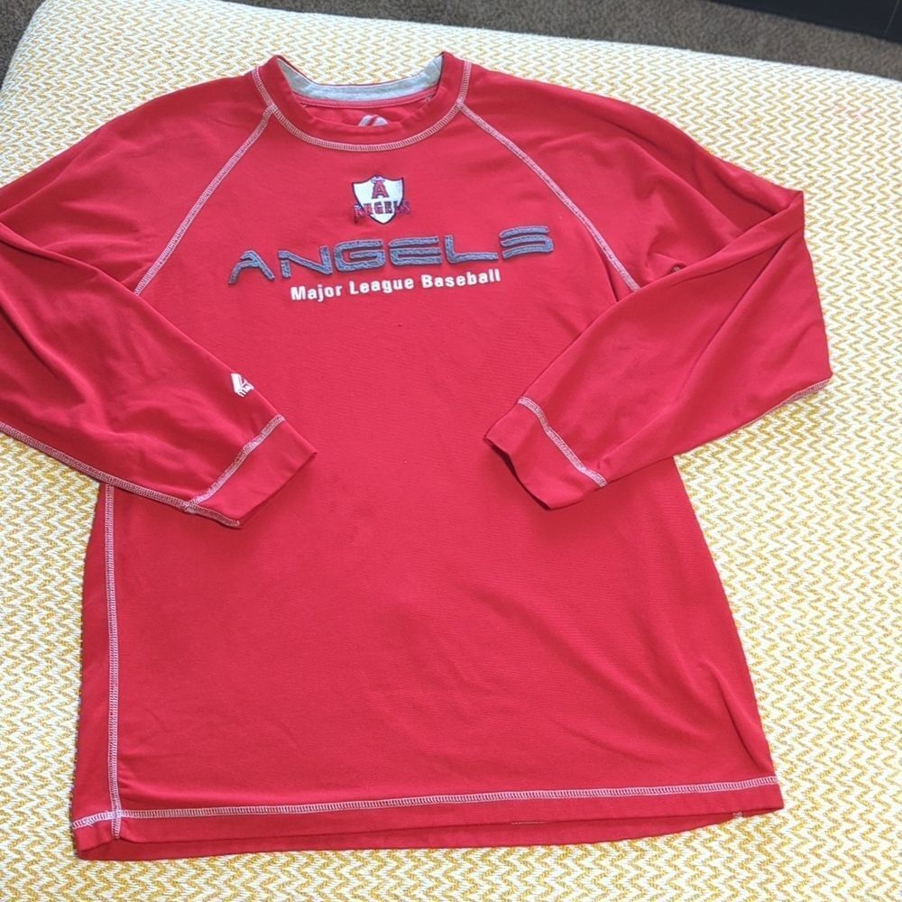 Angels Major‎ League Baseball Red Long Sleeve Shirt